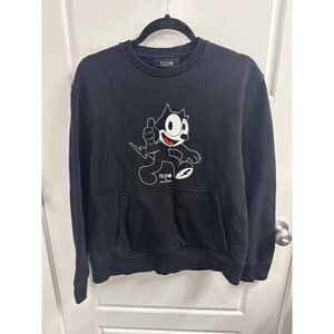 Neil Barrett Felix the Cat Sweatshirt Mens Medium Black Slim Fit BJS030A-R558S